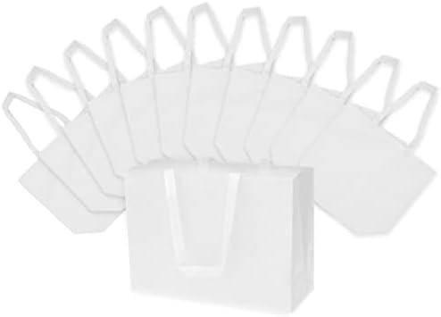 Zenpac White Gift Bags with Handles 12 Pack