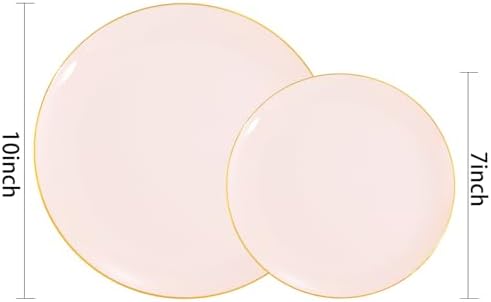 PULOTE 200 Pieces Pink Plastic Plates - Wedding Party