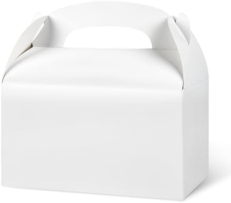 DjinnGlory 36 Pack White Treat Boxes with Handle