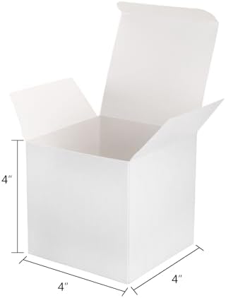 Jucoan 100 Pack White Kraft Gift Boxes with Lids