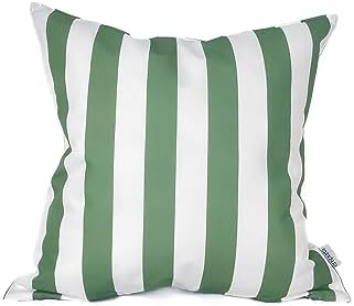 Ensperta Pack of 2 20x20 Waterproof Light Green Striped Throw Pillow Covers