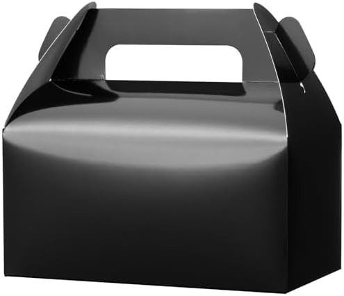 UnicoPak 30 Black Gable Treat Boxes for Parties