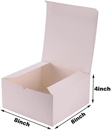 12 Pack White Gift Boxes 8x8x4 Inches for Occasions