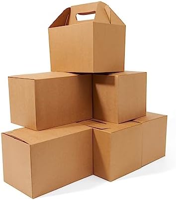Happyhiram 10-Pack Large Gable Boxes Brown