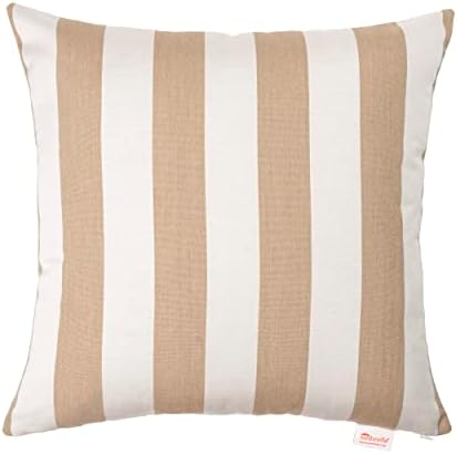 Sunbrella Maxim Heather Beige Stripe Pillow Set 20x20 Square Set of 2
