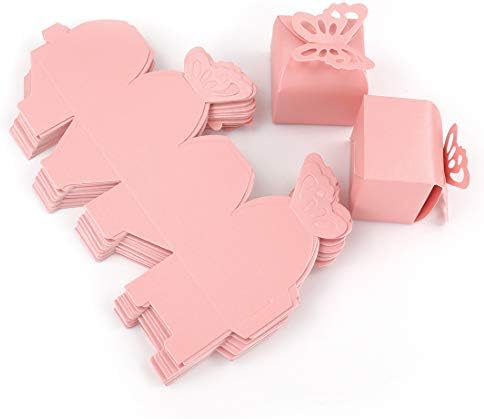 Kslong 50pcs Pink Butterfly Favor Boxes