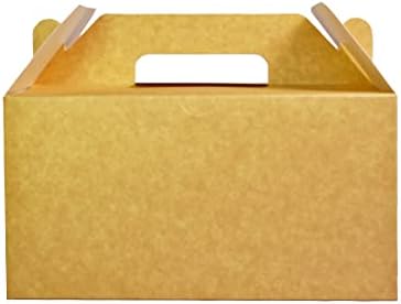 PandaPandaPPS 50 Pack Brown Gable Boxes for Foods Gifts Party Favors