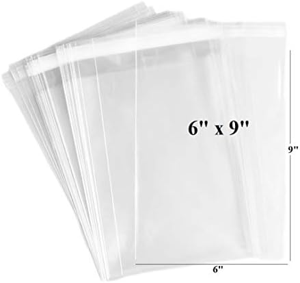 100 Pcs Ultra Clear Cellophane Bags 6x9 Inch