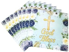 40Pcs Floral God Bless Napkins for Baptism and Religious Celebrations