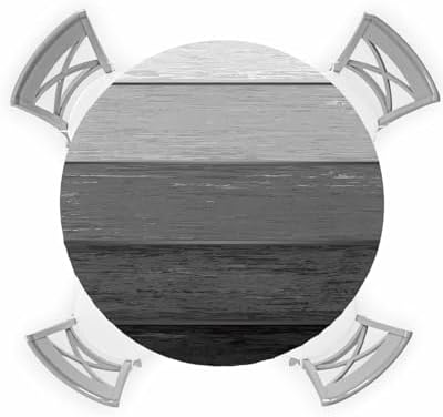 Grey Farmhouse Round Waterproof Table Cover with Elastic