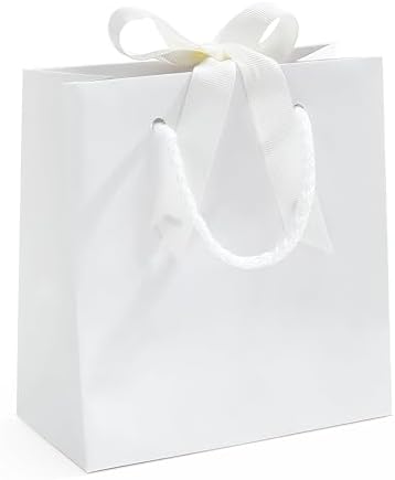 SHYRABBIT 10pcs White Gift Bags with Handles