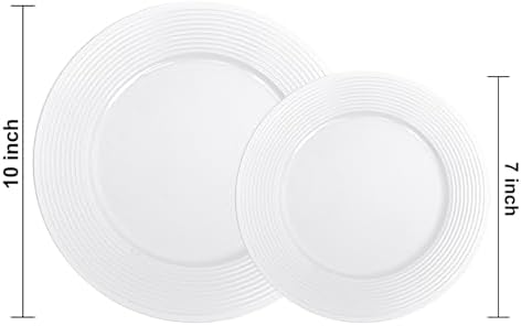 FLOWERCAT 100PCS White Plastic Plates for Parties