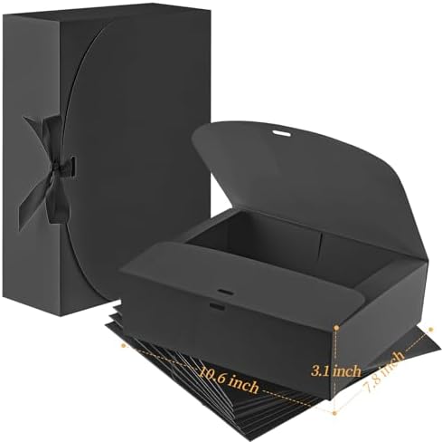 Ocmoiy 12 Pack Black Gift Boxes with Lids