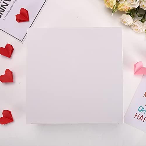 12 Pack White Gift Boxes 8x8x4 Inches for Occasions