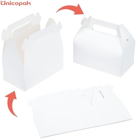 UnicoPak 10 Pack White Gable Treat Boxes