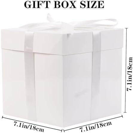 Jaywayang 5 Pack White Gift Boxes with Lids Ribbons and Tissue Papers