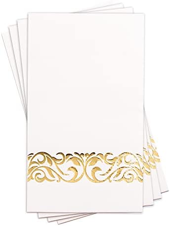 WDF 150 Pack Gold Napkins Disposable 3 Ply