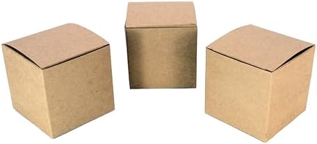 25 Pcs Brown Paper Gift Boxes 3x3x3 Inch Set