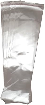 100pcs Extra Long Clear Food Safe Cellophane Bags 3x12 Inches