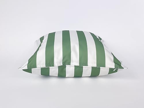 Ensperta Pack of 2 20x20 Waterproof Light Green Striped Throw Pillow Covers