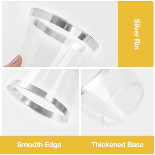 Goodluck 100PCS 9oz Disposable Silver Cups for Parties and Events