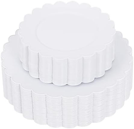 Supernal 100pcs White Plastic Plates for Birthday Wedding Parties