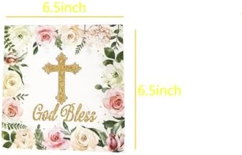 40Pcs Floral God Bless Napkins for Baptism Celebration