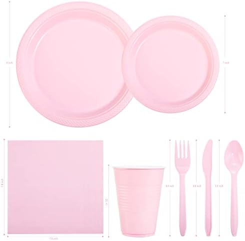 WELLIFE 210 Piece Pink Party Supplies Set