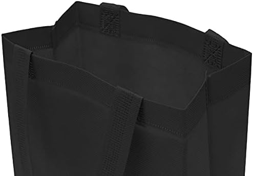 Zenpac Reusable Black Gift Bags with Handles 8x4x10 12 Pack
