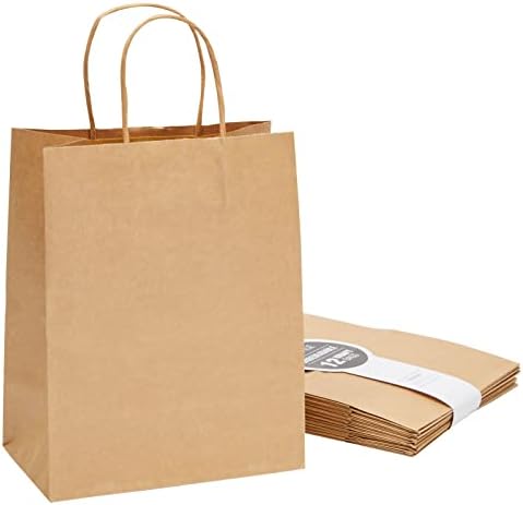 Juvale Brown Gift Bags with Handles - 12 Pack
