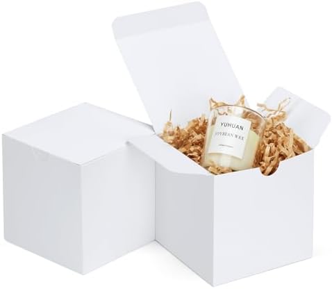 Eupako 4x4x4 White Kraft Gift Boxes 25 Pack