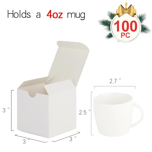 Mesha 3x3x3 Inch 100pc Cardboard Gift Boxes with Lids