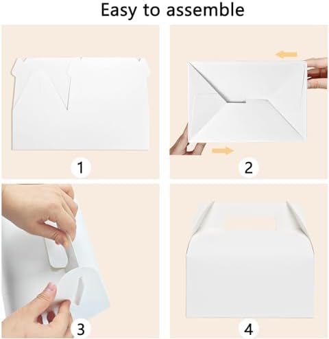 Unarty 30 PCS Large Gable Boxes White 9x6x6 Inch Gift Boxes