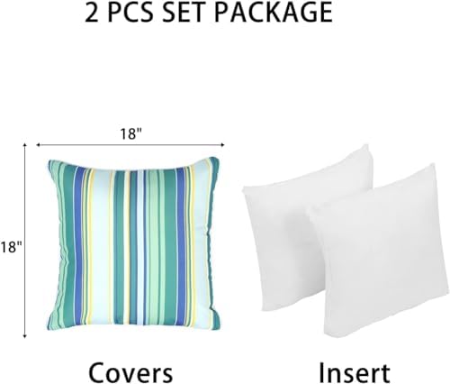 Enipate Outdoor Throw Pillows Set of 2 Striped Water Resistant