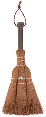 Yardwe Mini Palm Broom for Dining Tables and Countertops Brown 2 Pack