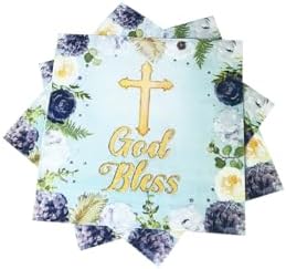 40Pcs Floral God Bless Napkins for Baptism and Religious Celebrations