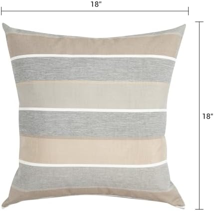FUNHOME Outdoor Throw Pillows Set of 2 Gray Stripe