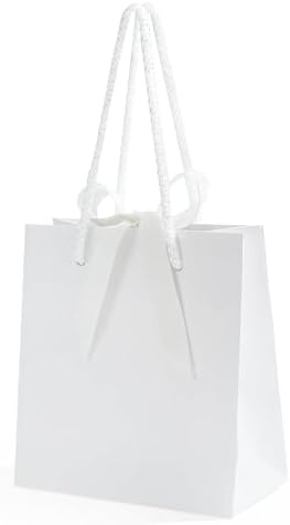 SHYRABBIT 10pcs White Gift Bags with Handles