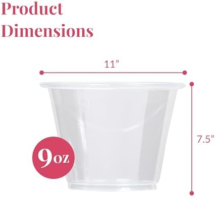 Prestee 500 Clear Plastic Cups 9 oz Cocktail Glasses