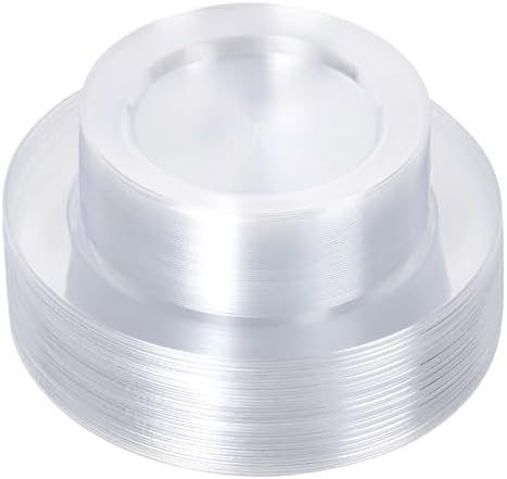 100PCS Clear Plastic Plates for 50 Guests Party Wedding Use