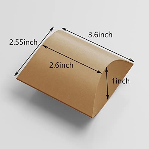 Kraft Paper Pillow Candy Box 60 Pcs with Jute Rope