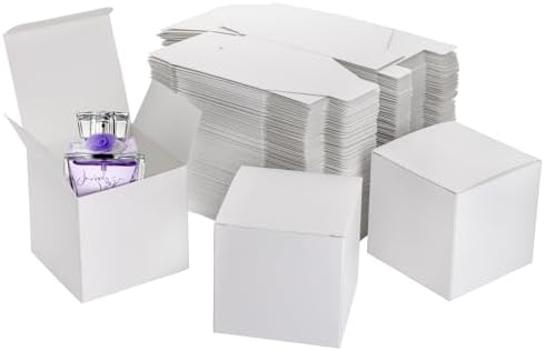 Jucoan 100 Pack White Kraft Gift Boxes with Lids