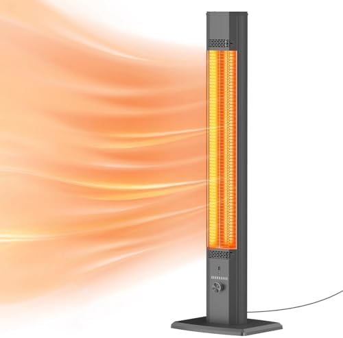 BIESQYA Outdoor Patio Heater with 9 Heat Levels and 9H Timer