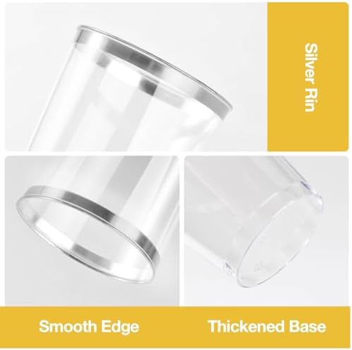 Goodluck 200PCS 14oz Silver Plastic Cups for Parties