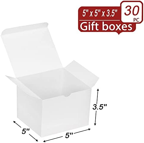30PCS White Kraft Gift Boxes for Birthday Party