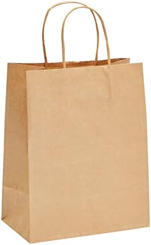 Juvale Brown Gift Bags with Handles - 12 Pack