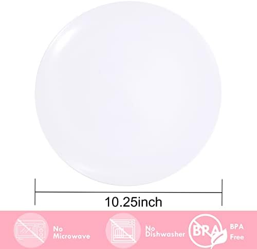 Hioasis 100pcs White Plastic Plates 1025 Inch