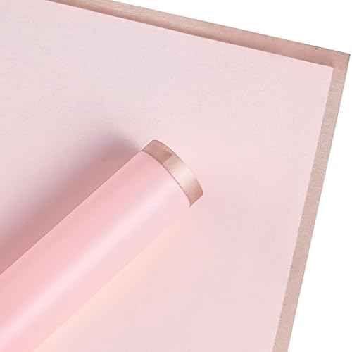 RUSPEPA 20 Sheet Gold Edge Floral Wrap Paper Light Pink