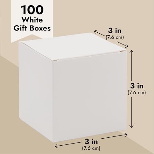Juvale 100-Pack White 3x3x3 Gift Boxes with Lids