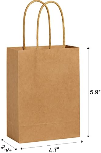 SUNCOLOR 25 Mini Goodie Bags Brown with Handle